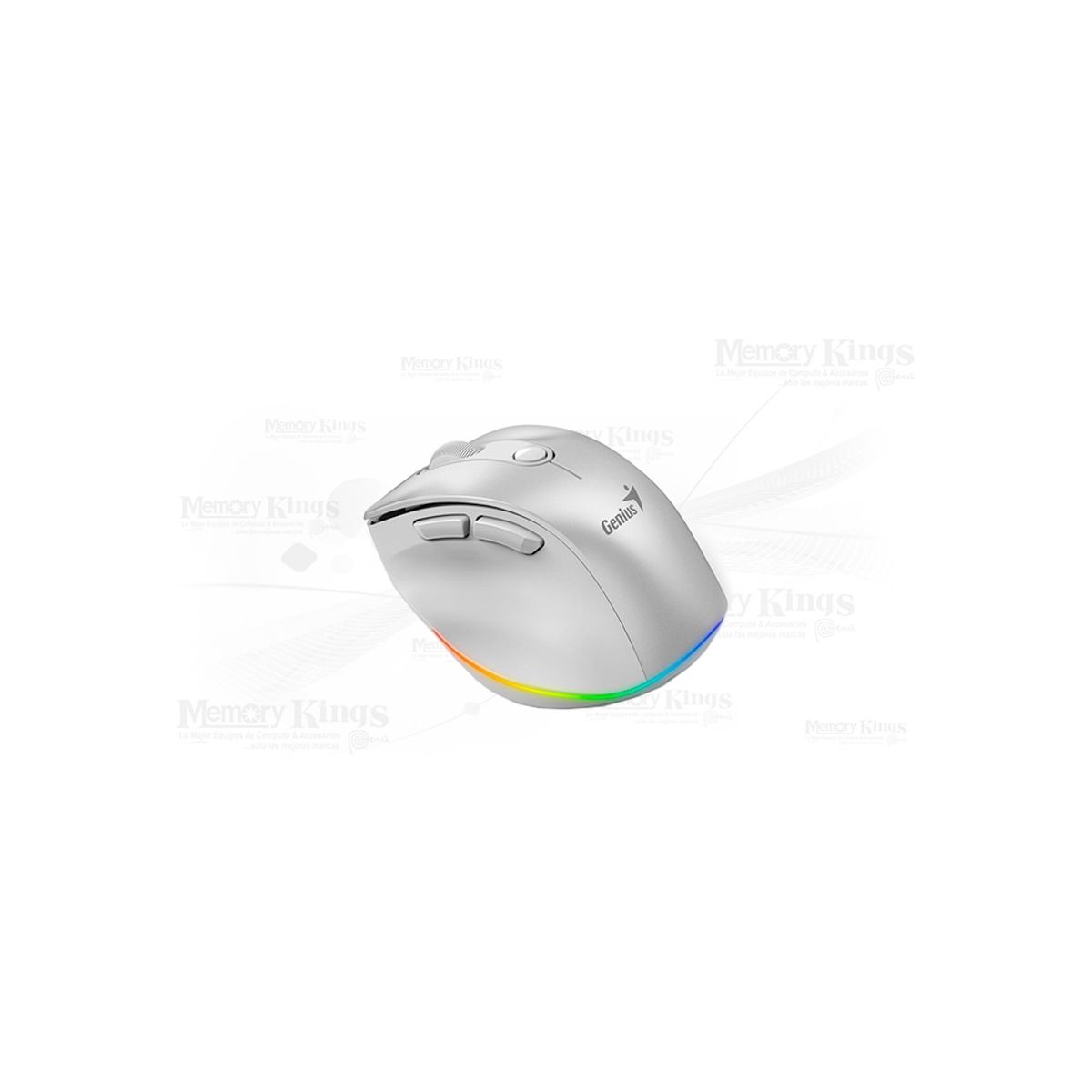 GENIUS - Mouse Genius Ergo 9000S Pro Dual Recargable Wireless Bt Silent Rgb 6-Bot Pearl White
