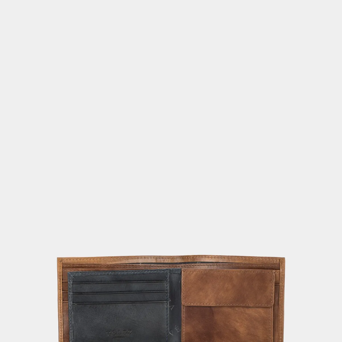 VELEZ - Vélez Billetera Salvaje Cuero Hombre Monedero Interno Miel