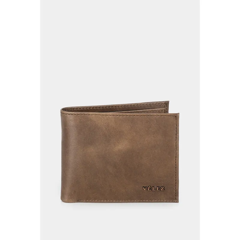 VELEZ - Vélez Billetera Salvaje Cuero Hombre Monedero Interno Cafe