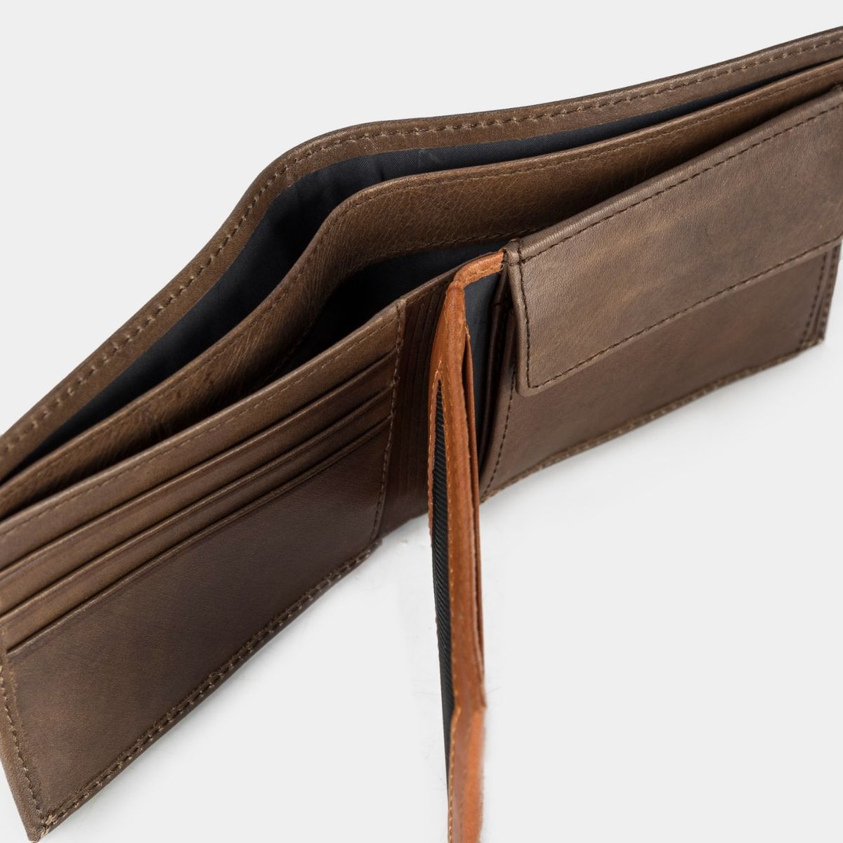 VELEZ - Vélez Billetera Salvaje Cuero Hombre Monedero Interno Cafe