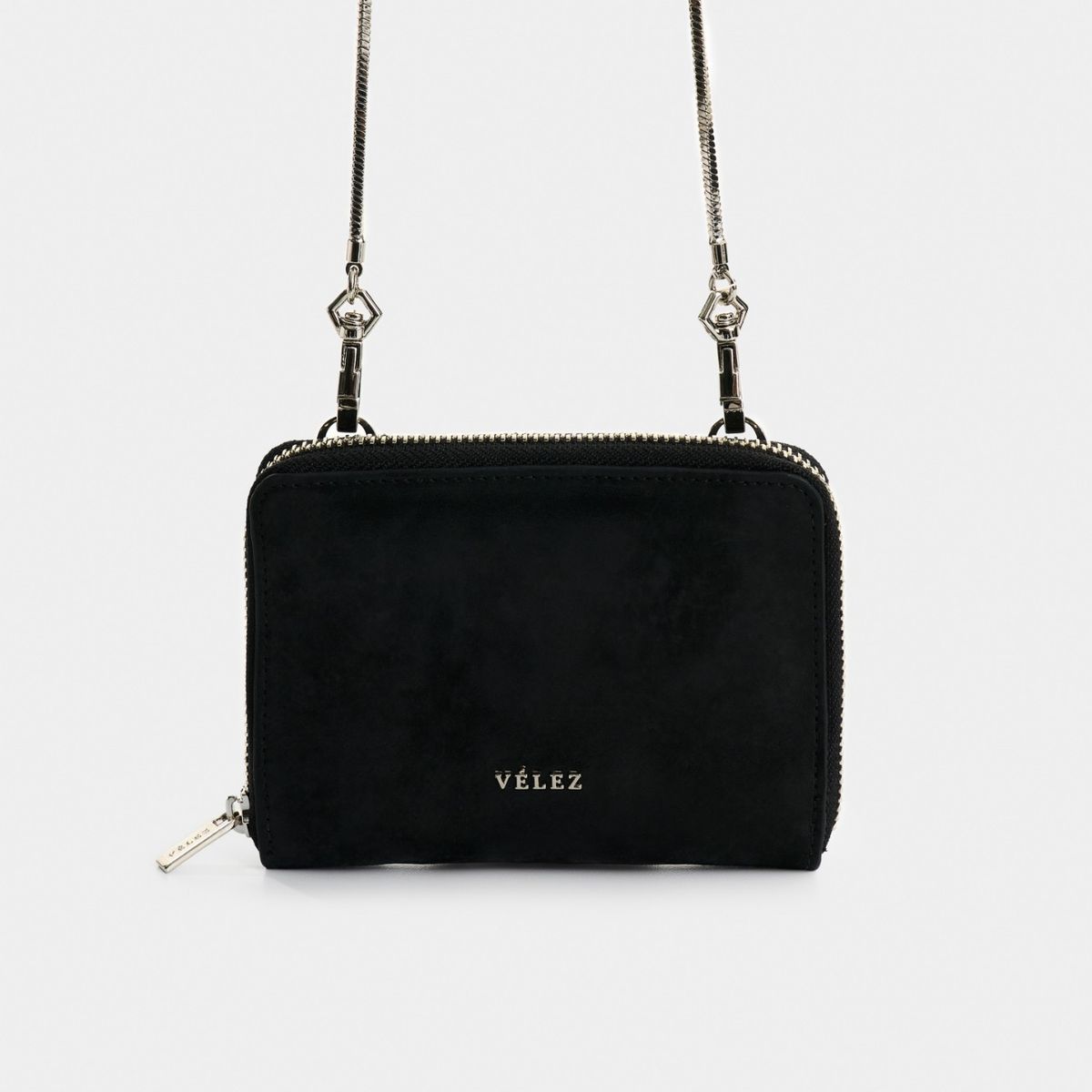 VELEZ - Vélez Billetera Portachequera Grecia Cuero Mujer Negro