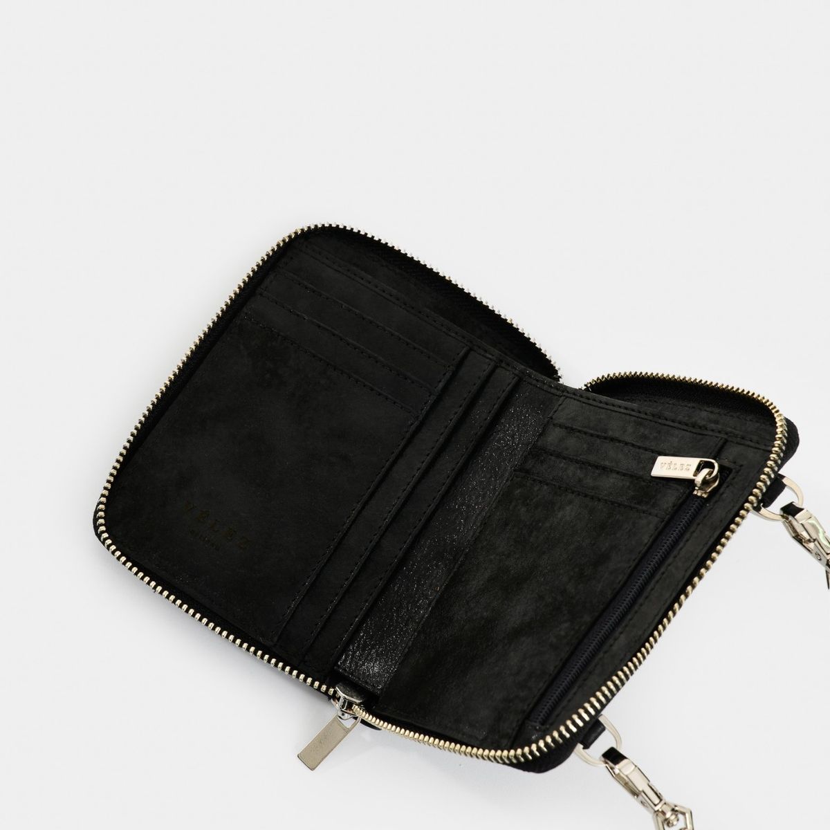 VELEZ - Vélez Billetera Portachequera Grecia Cuero Mujer Negro