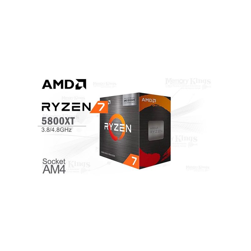 AMD - Procesador Amd Ryzen 7 5800Xt, 3.80Ghz, 8 Núcleos, 32Mb L3, Plataforma Am4, Alto Rendimien