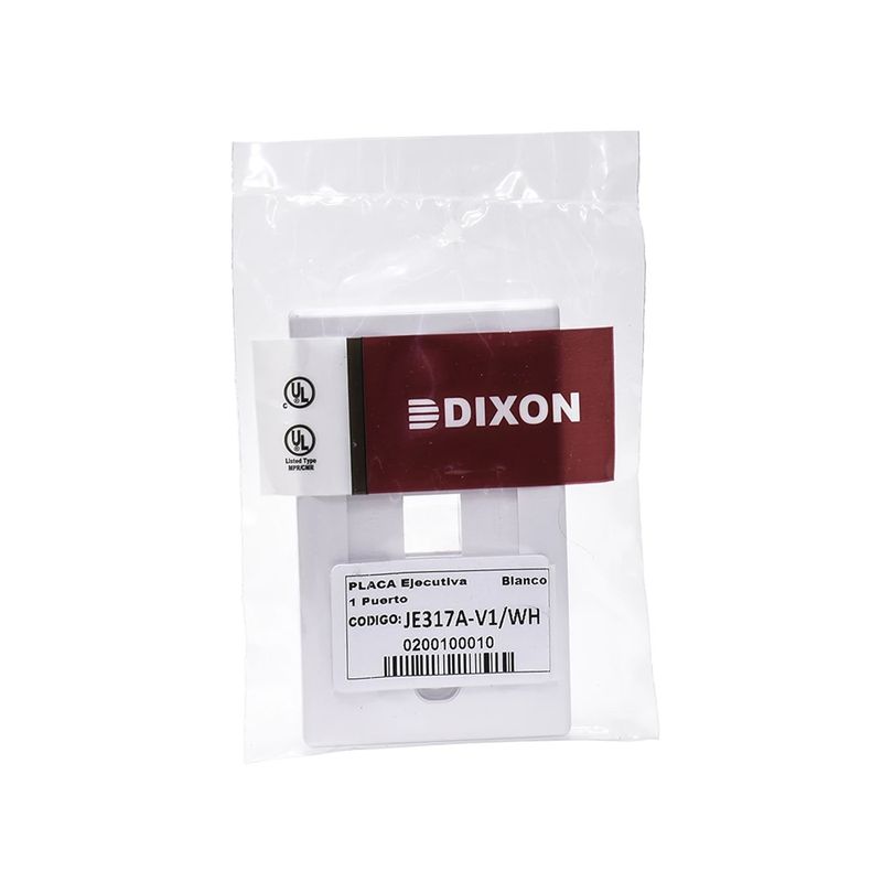 DIXON - Placa Ejecutiva Vertical Dixon Blanca Con 1 Puerto - Elegante Y Funcional Para Tu Espacio
