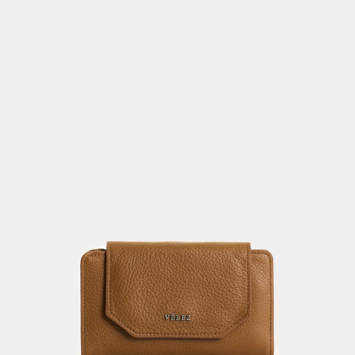 VELEZ - Vélez Billetera Bravo De Cuero Mujer Corte Hexagonal Miel