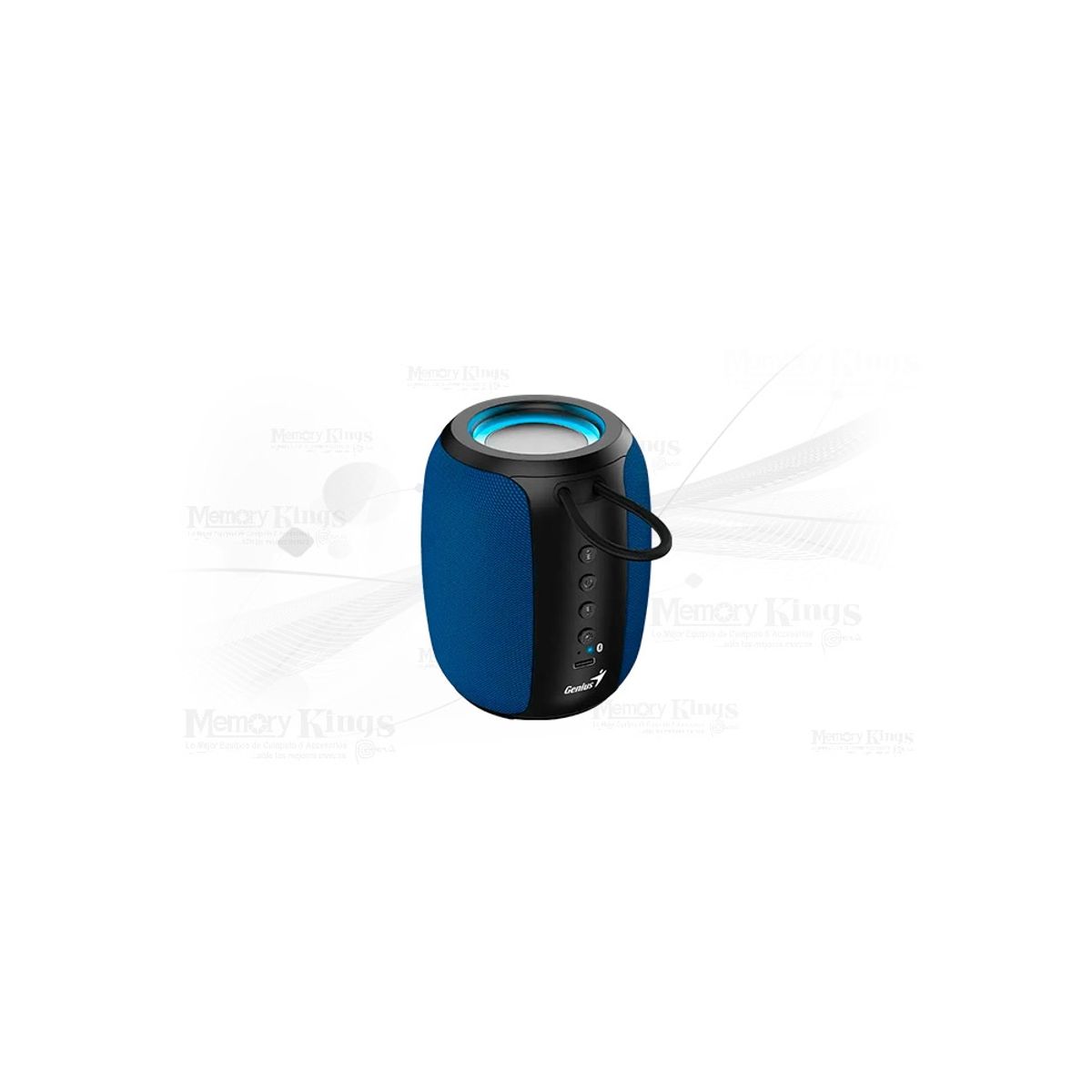 GENIUS - Parlante Genius Sp-915Bt Bluetooth 5W Con Rgb, Diseño Negro Y Azul - Audio Envolvente Y Mo