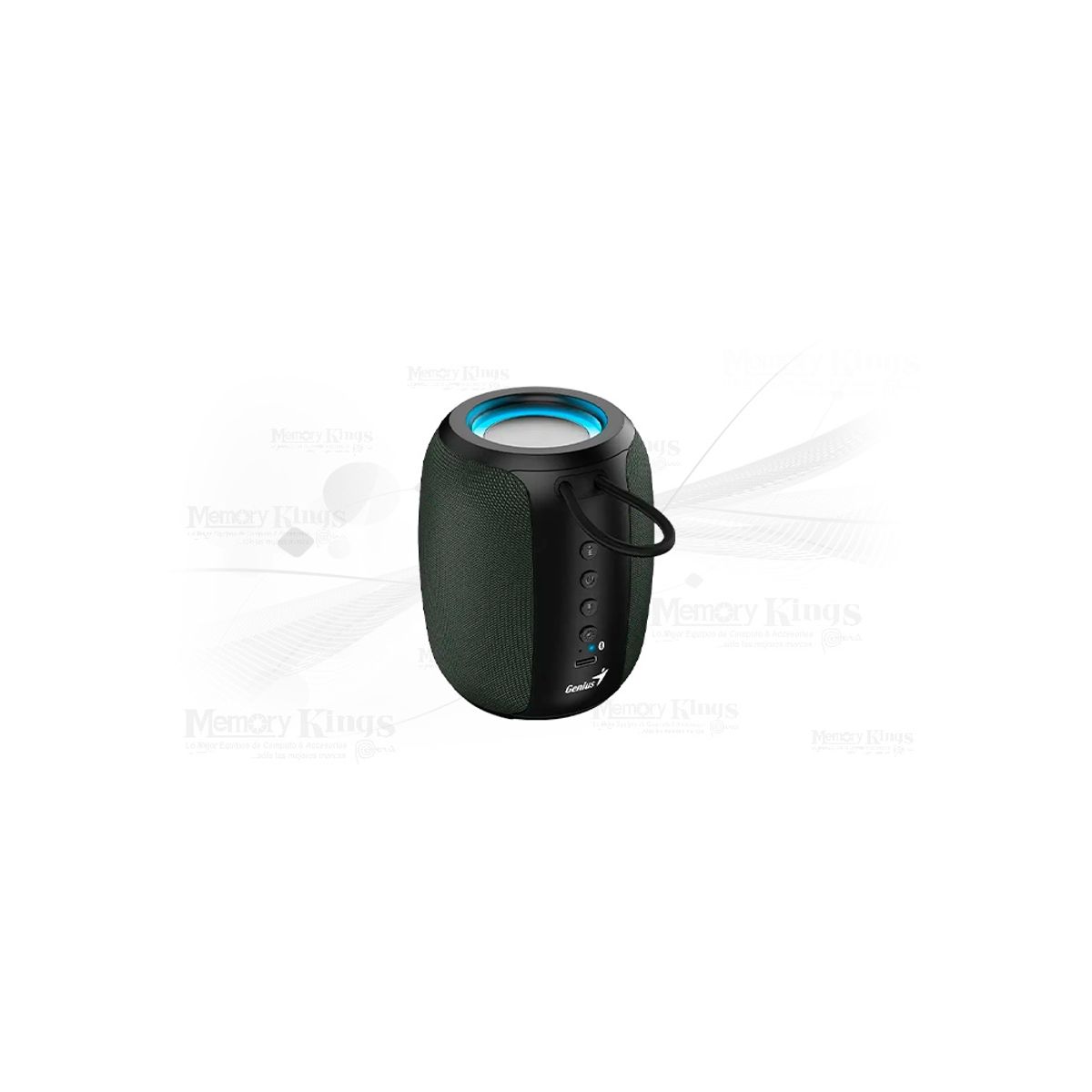 GENIUS - Parlante Genius Sp-915Bt Bluetooth 5W, 6 Horas De Batería, Rgb, Color Negro/Gris, Micrófon