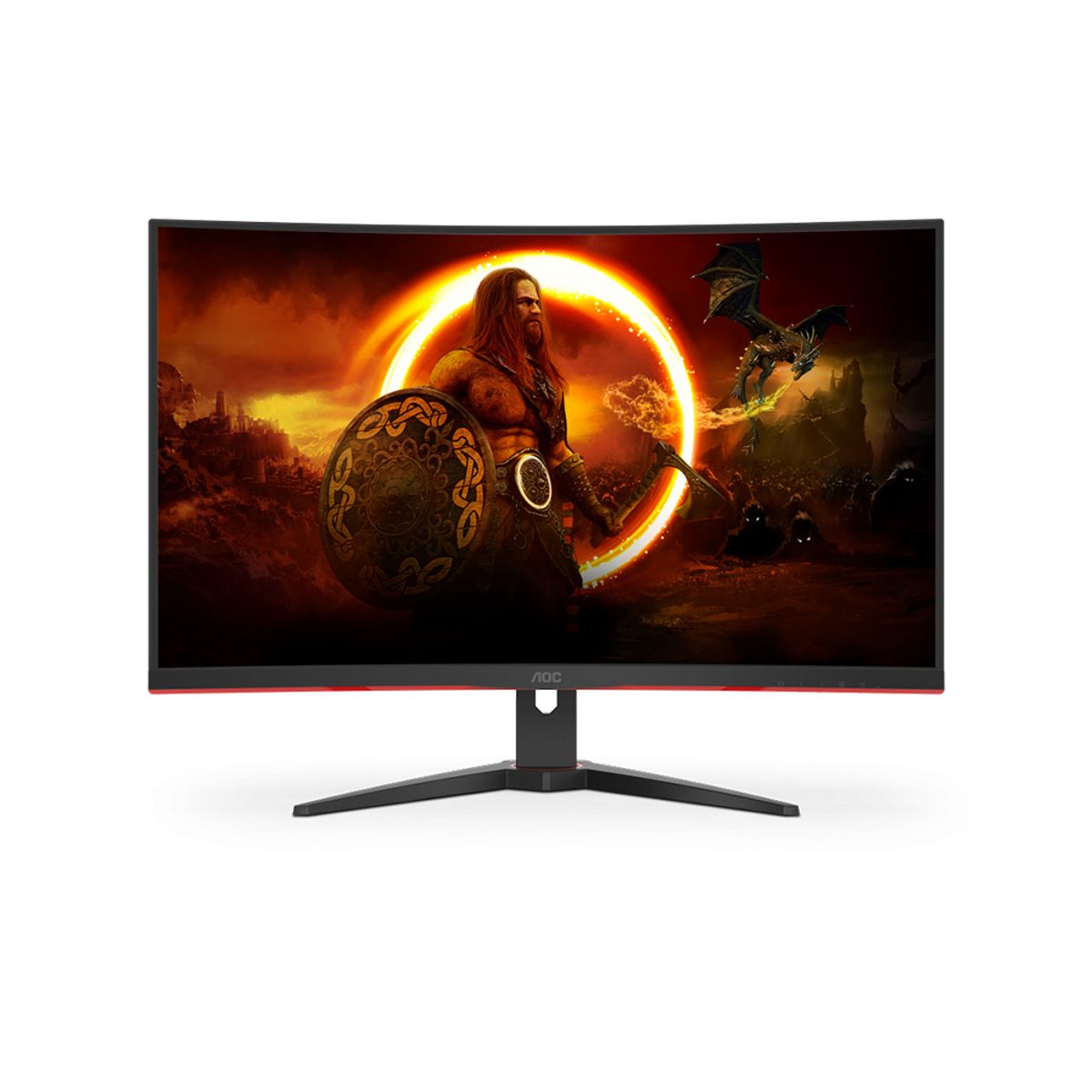 AOC - Monitor Curvo Aoc De 27" Fhd 165Hz Y 1Ms - Ideal Para Gaming Y Visualización Fluida