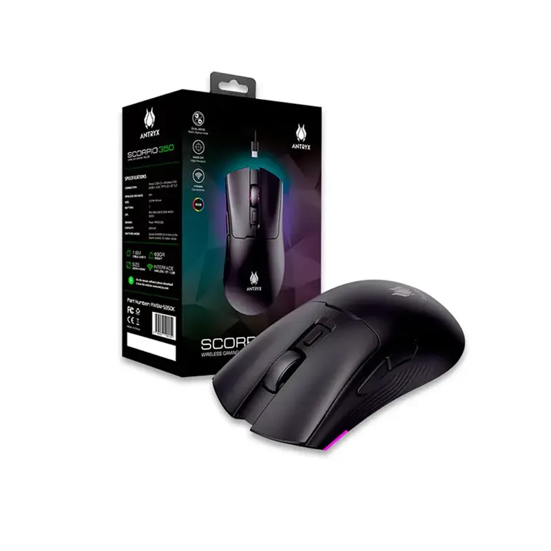 ANTRYX - Mouse Gaming Inalámbrico Antryx Scorpio 350 Rgb - Alta Precisión Y Personalización Lumínic