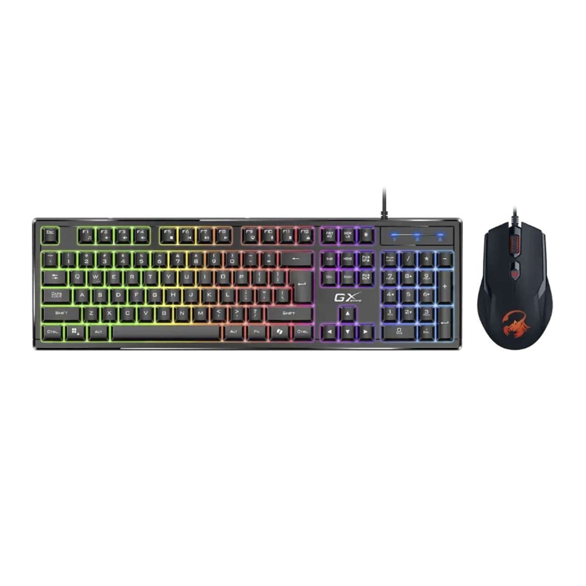 GENIUS - Combo Gaming Genius Gx Scorpion Km-Gx6: Teclado Y Mouse Rgb, 19 Teclas Anti-Ghosting, 3200