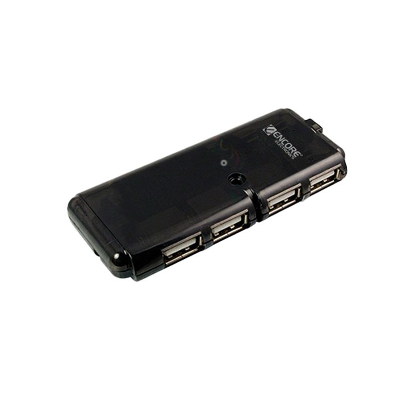 ENKORE - Hub Usb Encore Enu-4Usb De 4 Puertos, Color Negro, Perfecto Para Conectar Múltiples Dispos