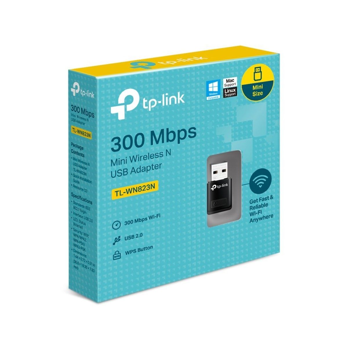 TP LINK - Adaptador De Red Tp-Link Tl-Wn823N Usb 2.0, 300 Mbps 802.11B/G/N, Fácil Conexión Wps
