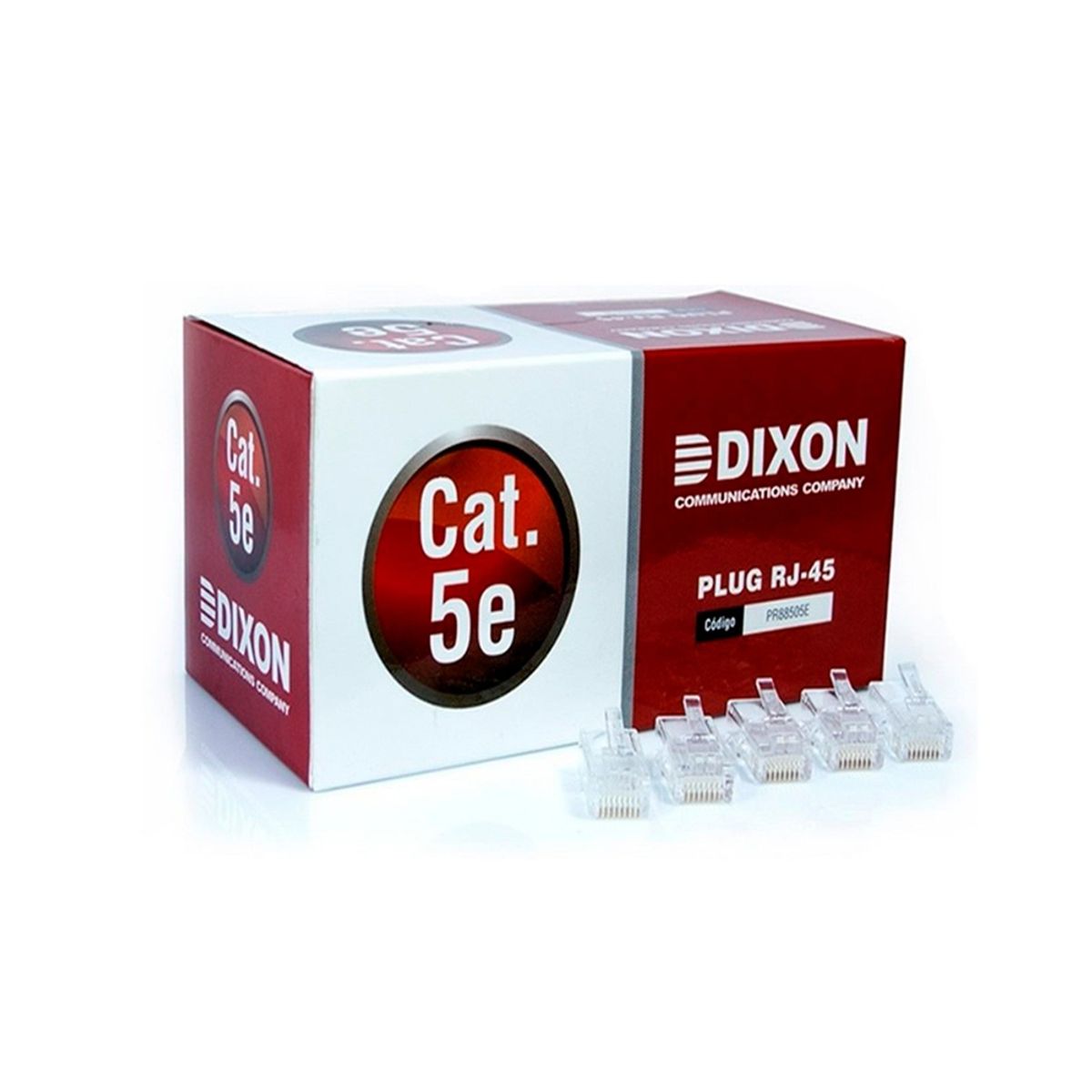DIXON - Conector De Red Rj45 Dixon Cat-5E - Caja De 100 Unidades, Alta Velocidad Y Confiabilidad