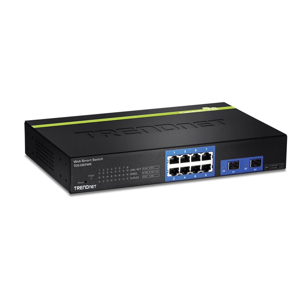 TRENDNET - Switch Gigabit Net 8 Ports Smart Trendnet Teg-082Ws Con 2 Puertos Sfp - Alta Velocidad Y R