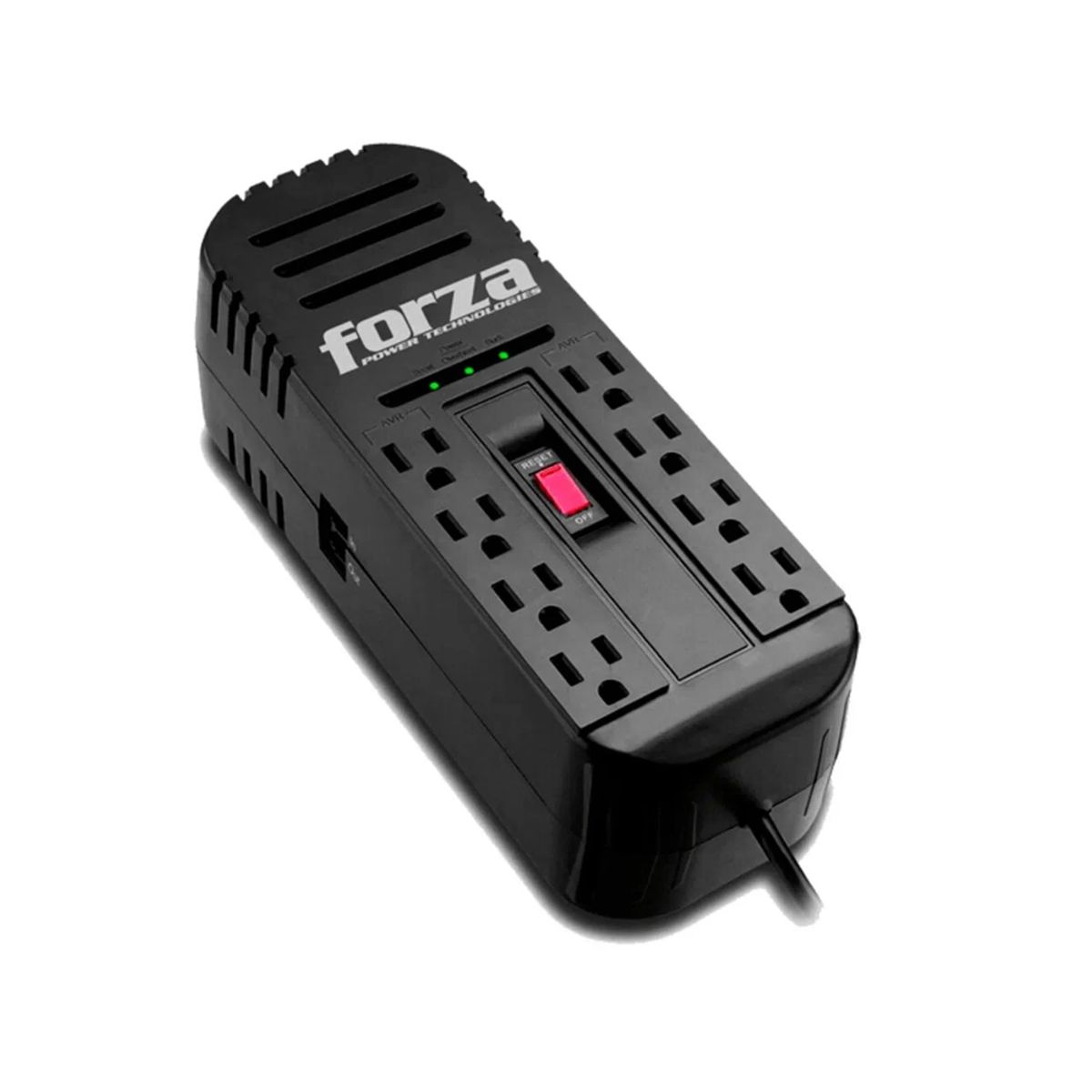 FORZA - Regulador Automático De Voltaje Forza 220 V - 8 Tomas De Corriente, 2200 Va, Externo, Efic