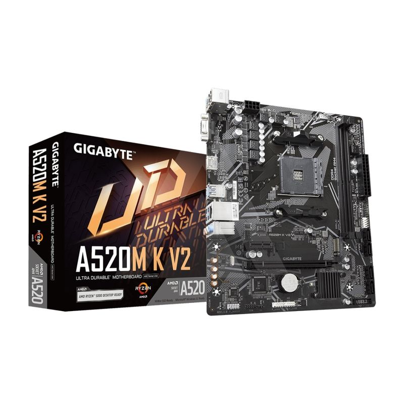 GIGABYTE - Placa Base Gigabyte A520M K V2 Matx Ddr4 3200 Mhz Con Pcie Y Salida Hdmi - Alto Rendimient