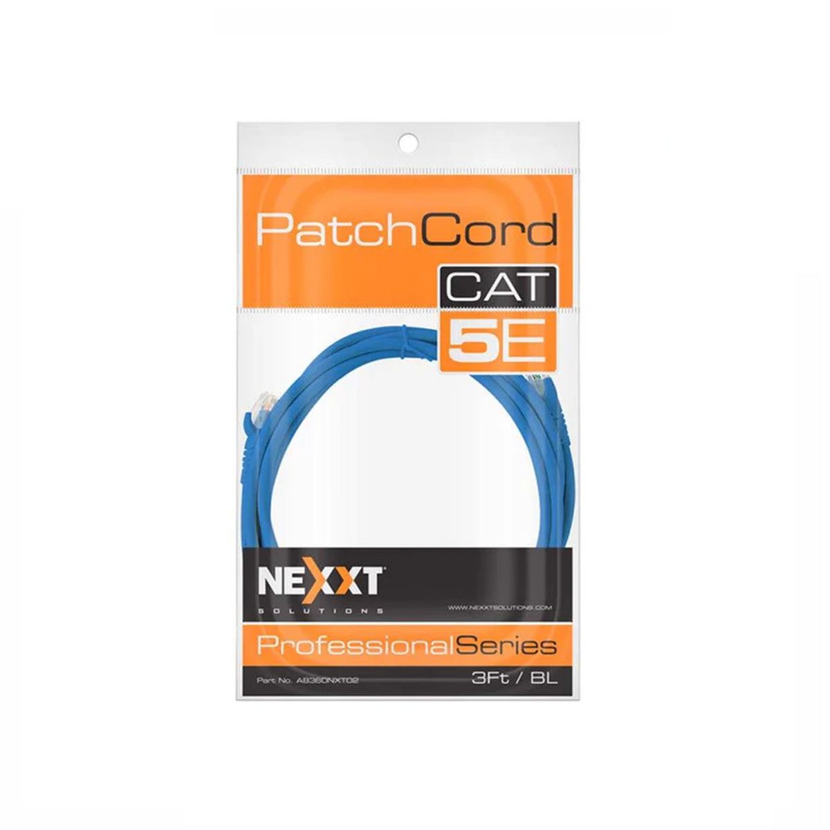NEXT - Cable De Red Rj-45 Nexxt Cat 5E Utp 3M Trenzado Moldeado En Color Azul Para Conexión Fiabl