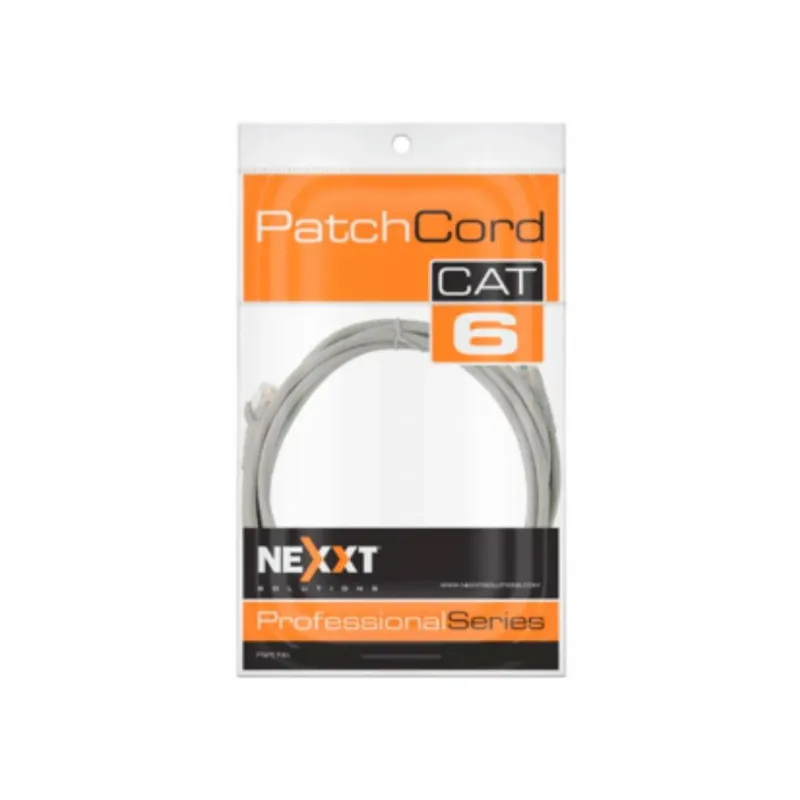 NEXT - Cable De Red Nexxt Solutions Cat.6 Utp 10Ft Gris, Alta Velocidad Y Bajo Riesgo De Fuego (L