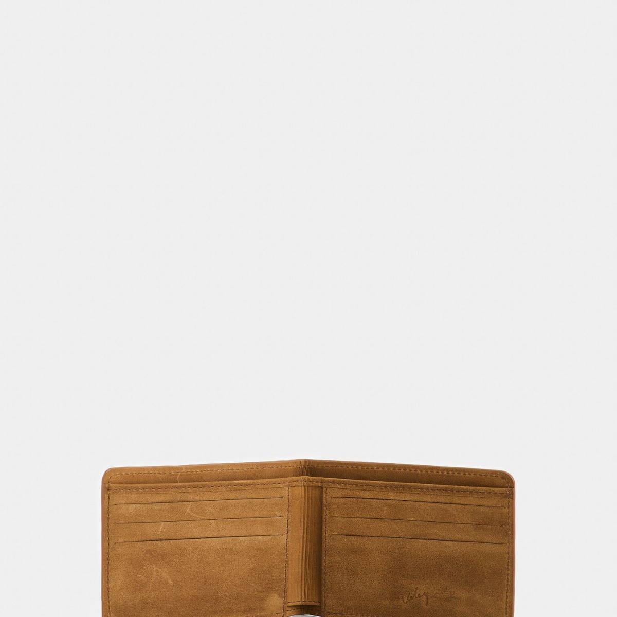 VELEZ - Vélez Billetera Vértice De Cuero Hombre Placa Rayas Miel