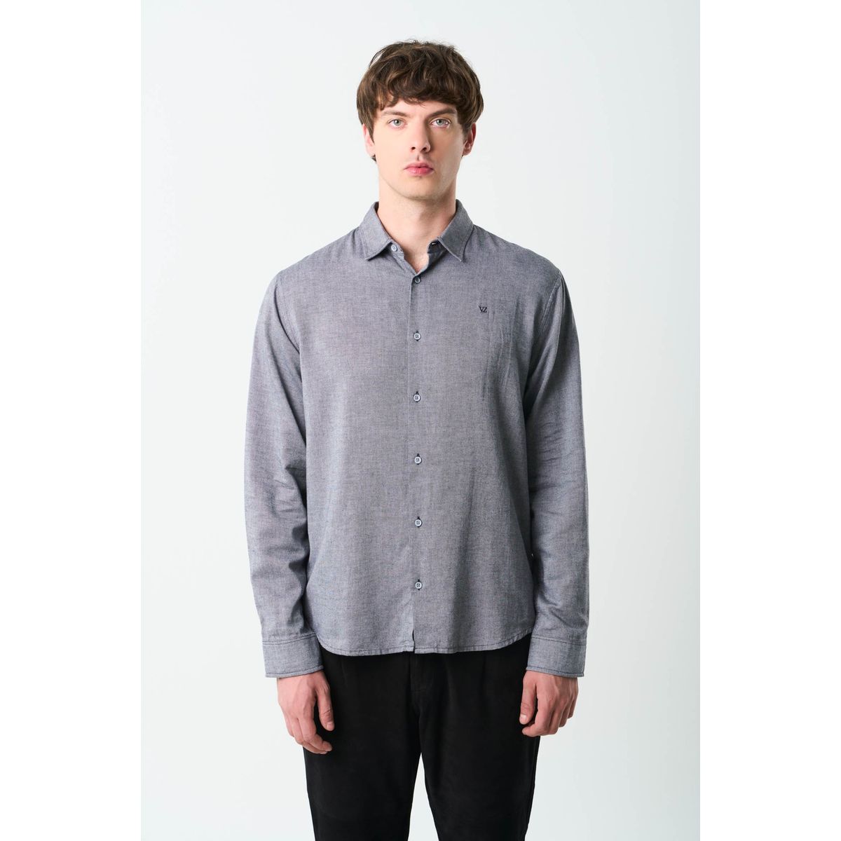 VELEZ - Vélez Camisa Oxford Manga Larga Calagua Hombre Semifit Negro