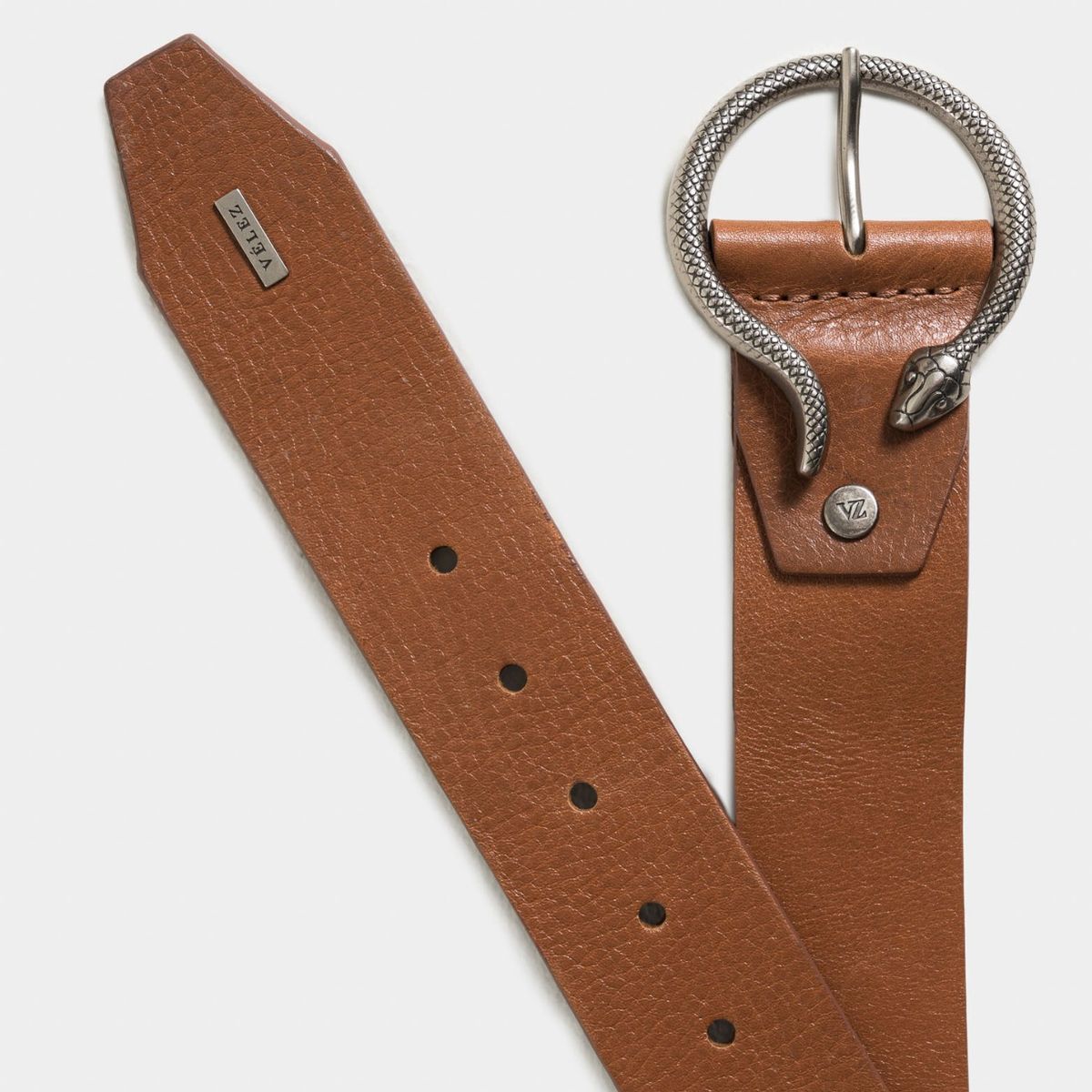 VELEZ - Vélez Correa Unifaz Ori De Cuero Mujer Chapa Serpiente Miel