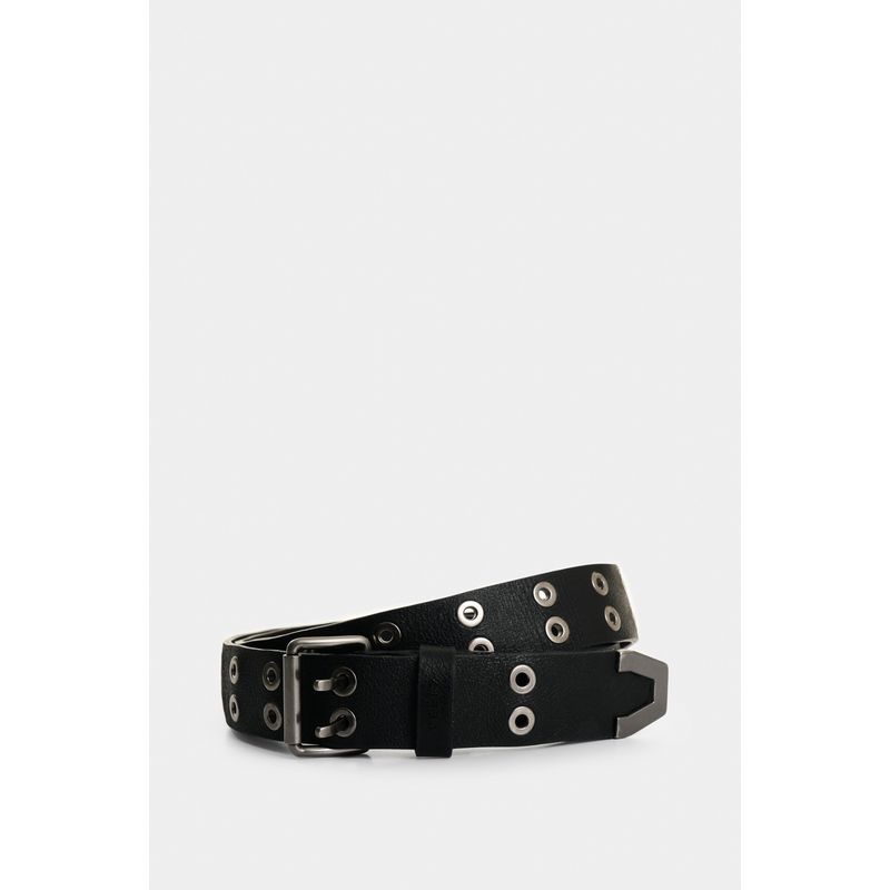 VELEZ - Vélez Cinturón Unifaz Lumen De Cuero Mujer Ojaletes Negro