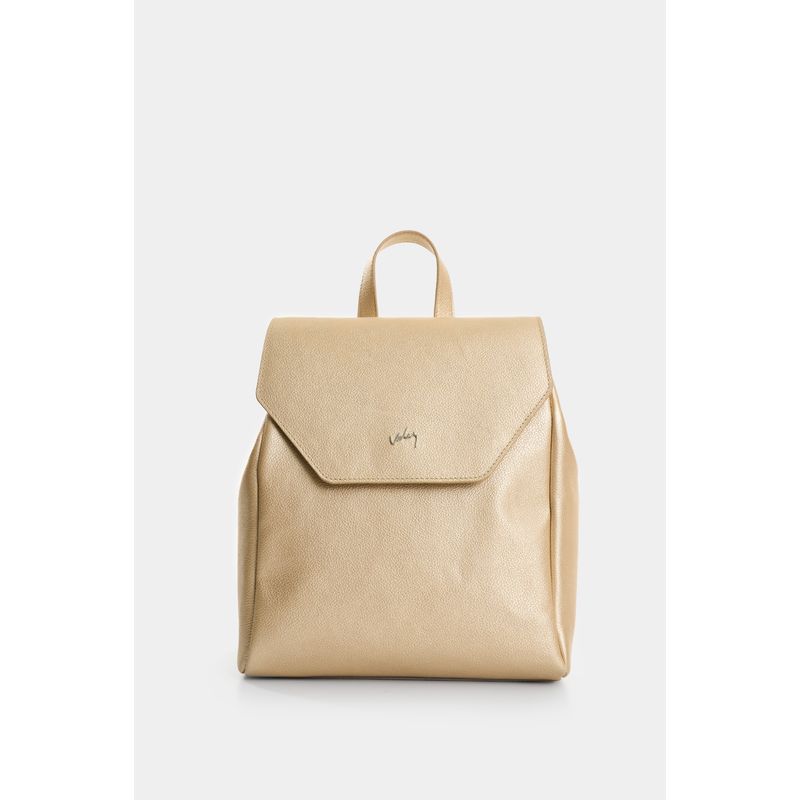 VELEZ - Vélez Mochila Rosario De Cuero Mujer Corte Hexagonal Dorado