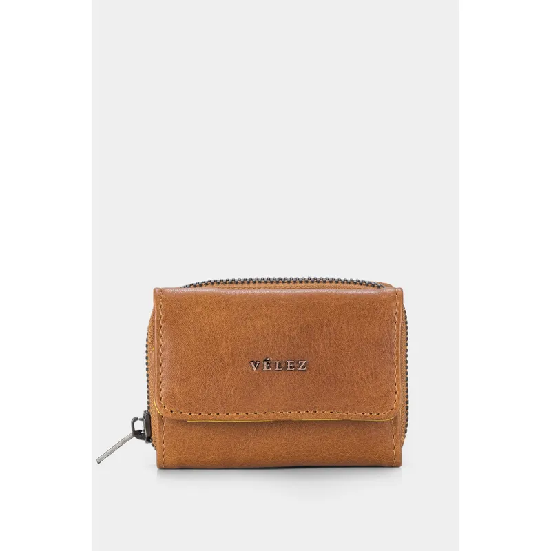 VELEZ - Vélez Monedero Tropical Cuero Mujer Broche Y Cremallera Miel