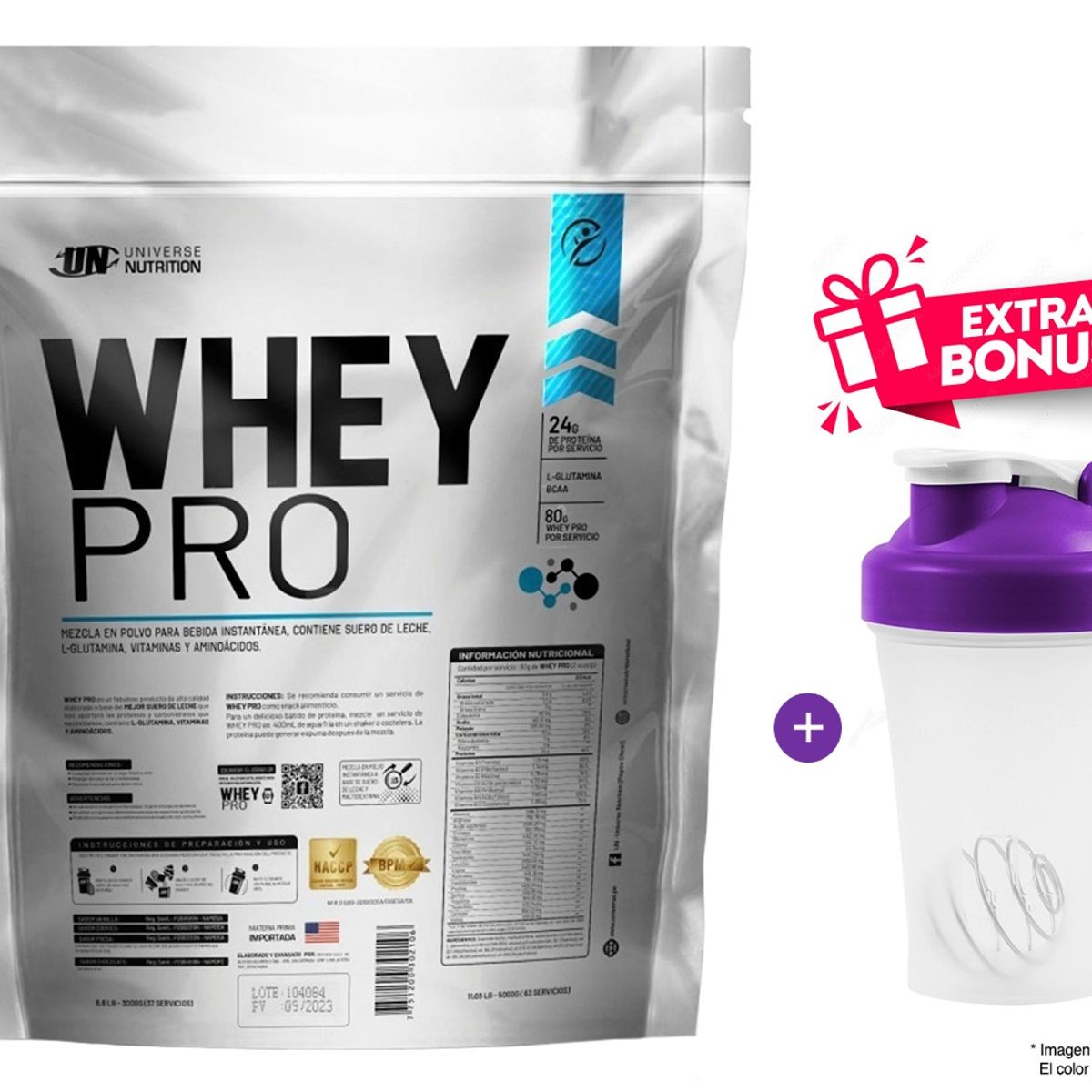Universe Nutrition - Proteína Universe Nutrition Whey Pro 3 kg  Vainilla + Shaker