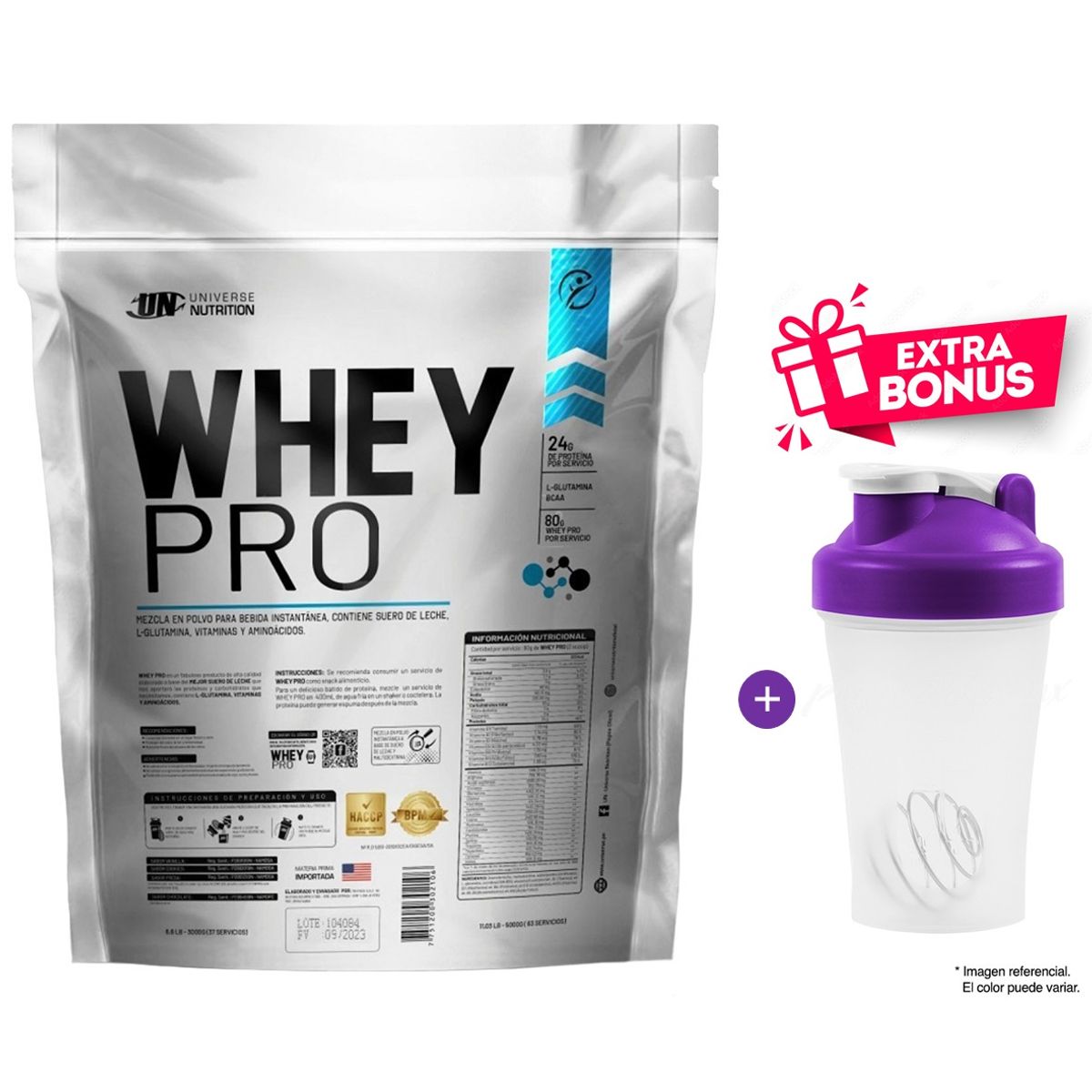 Universe Nutrition - Proteína Universe Nutrition Whey Pro 3 kg  Vainilla + Shaker