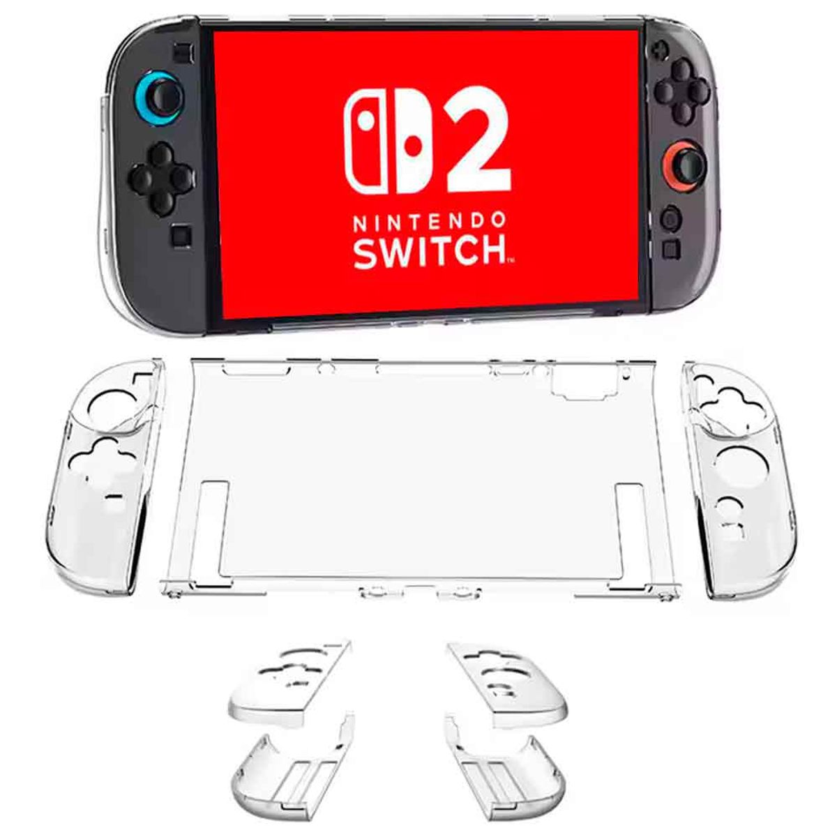 VARIOS - Case para Nintendo Switch 2 Transparente 5 Piezas Rígido