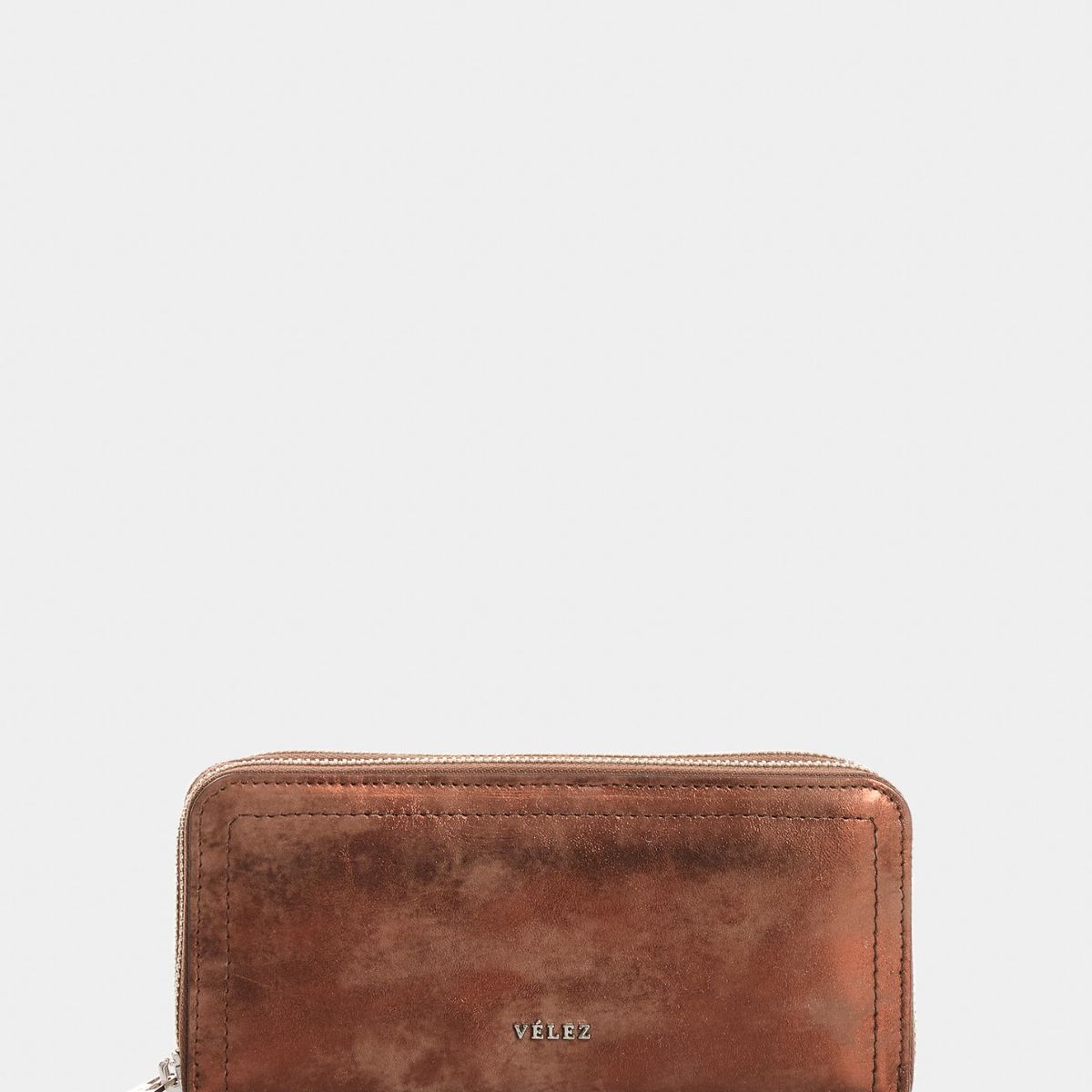 VELEZ - Vélez Porta Chequera Singapur Cuero Mujer Cremallera Bronce