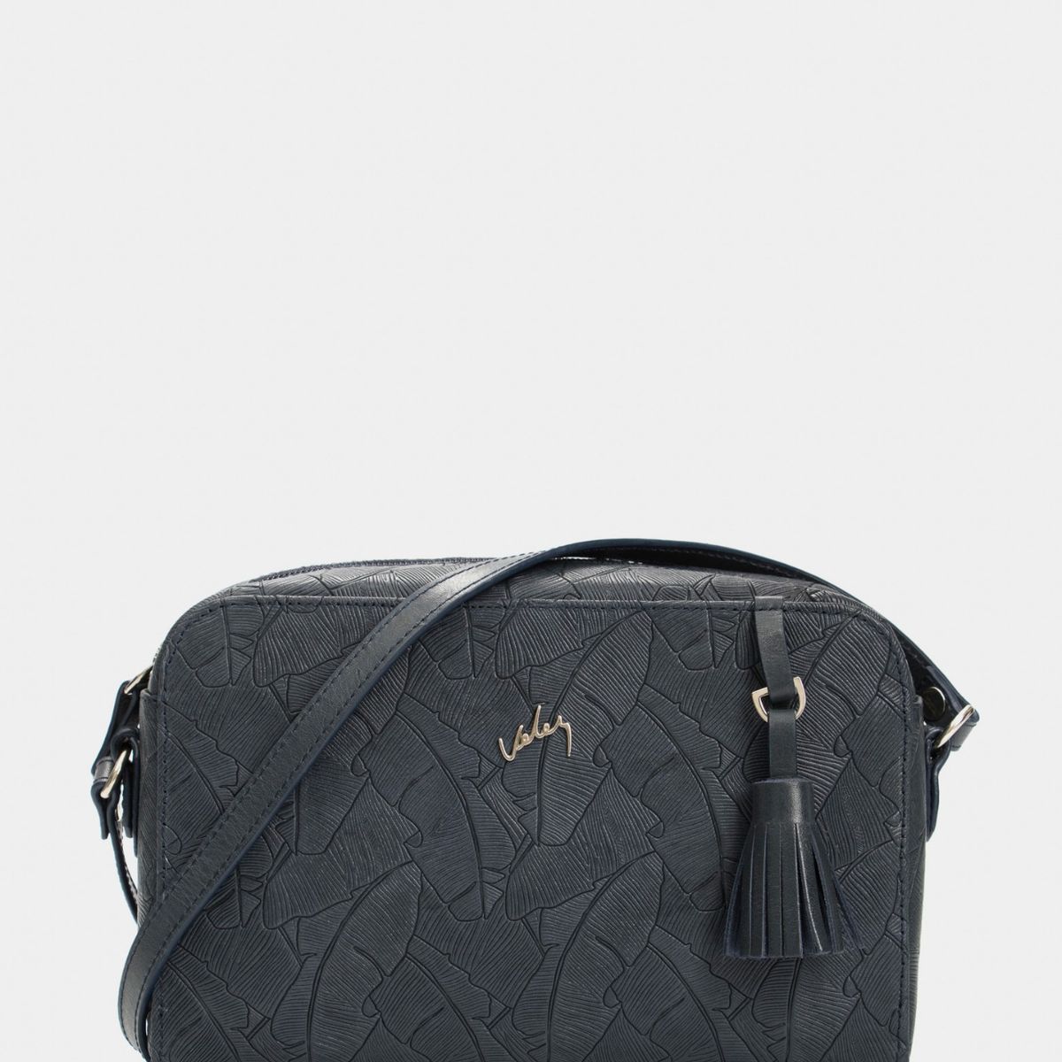 VELEZ - Vélez Morral Verona Cuero Mujer Placa Palmera Azul Oscuro