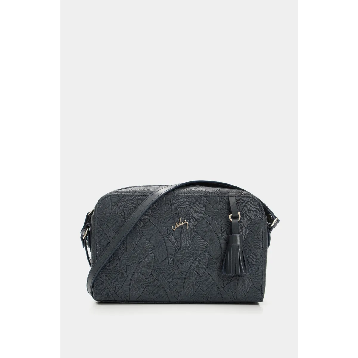 VELEZ - Vélez Morral Verona Cuero Mujer Placa Palmera Azul Oscuro