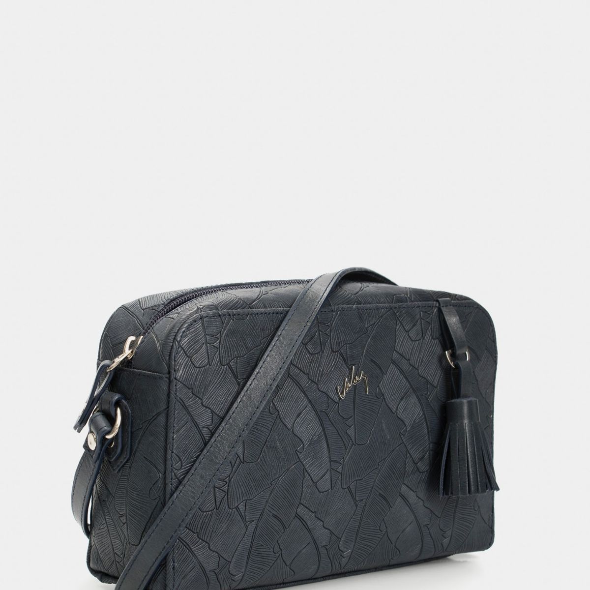 VELEZ - Vélez Morral Verona Cuero Mujer Placa Palmera Azul Oscuro