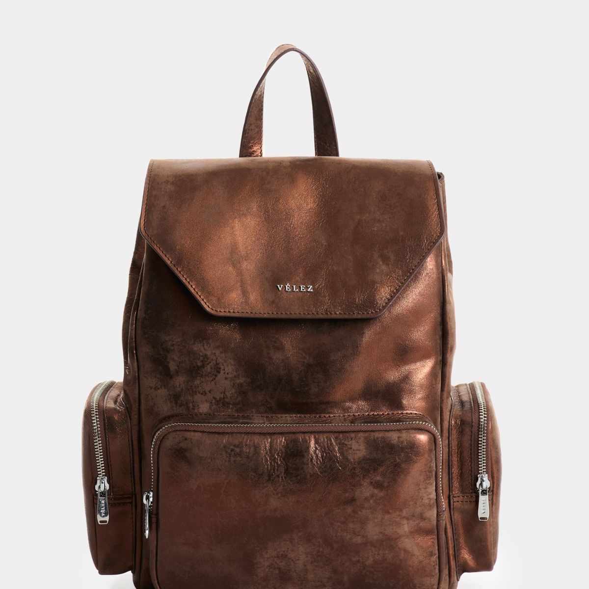 VELEZ - Vélez Morral Silene Cuero Folia Mujer Tapa Hexagonal Bronce