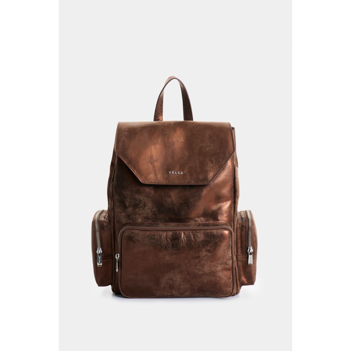 VELEZ - Vélez Morral Silene Cuero Folia Mujer Tapa Hexagonal Bronce