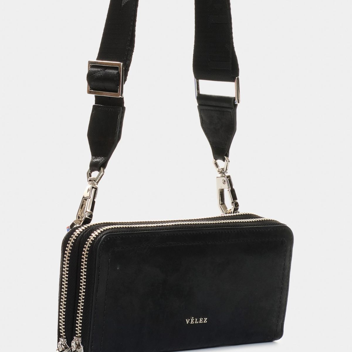 VELEZ - Vélez Porta Chequera Singapur Cuero Mujer Cremallera Negro