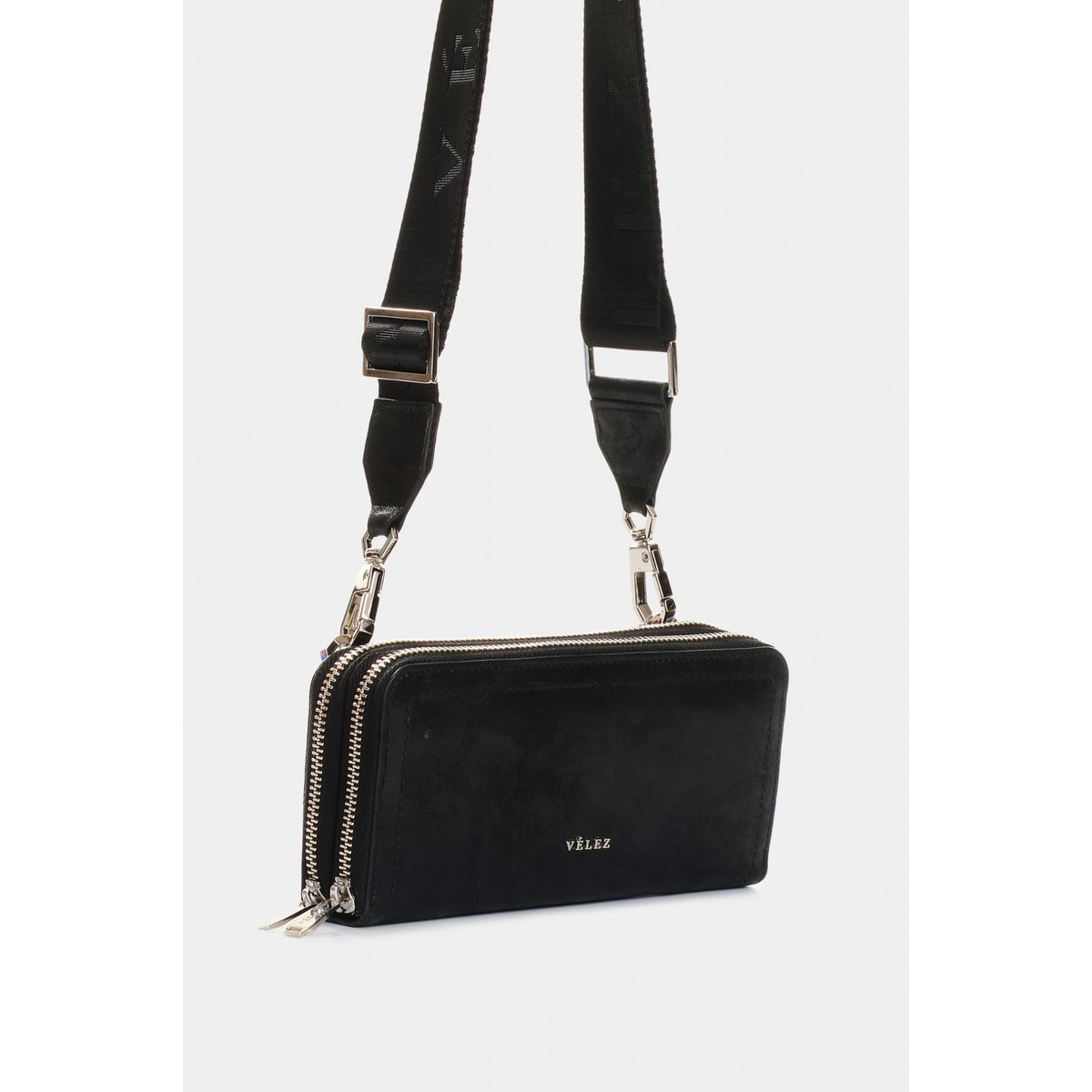 VELEZ - Vélez Porta Chequera Singapur Cuero Mujer Cremallera Negro
