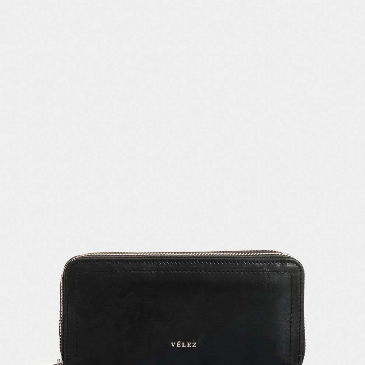 VELEZ - Vélez Porta Chequera Singapur Cuero Mujer Cremallera Negro