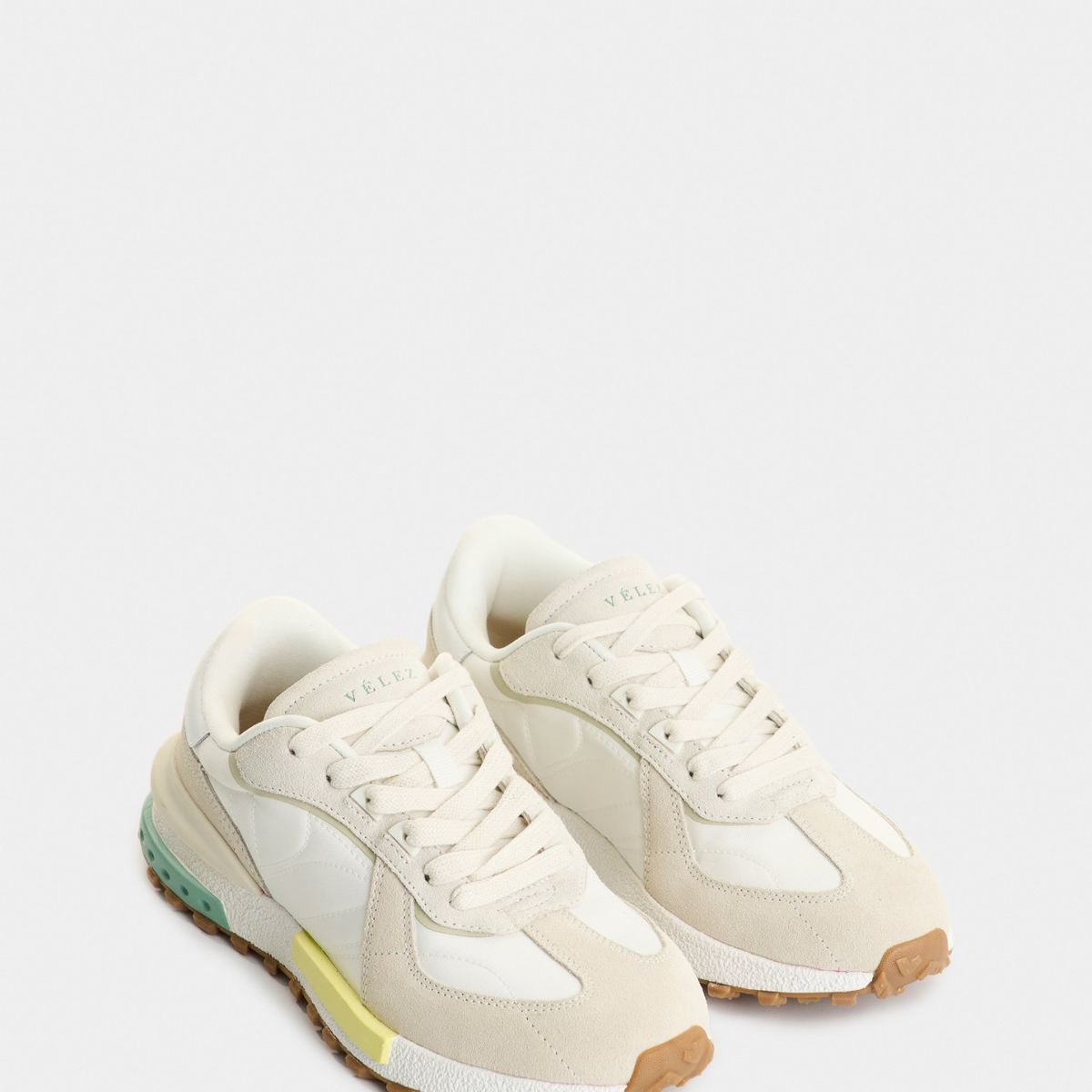 VELEZ - Vélez Tenis Phyton Cuero Y Lona Mujer Deportivo Blanco