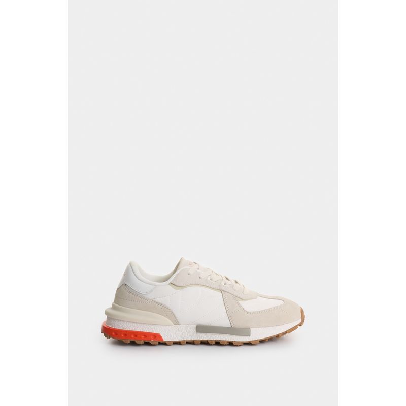 VELEZ - Vélez Tenis Phyton Cuero Y Lona Hombre Blanco