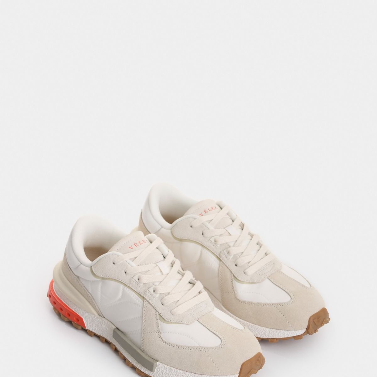 VELEZ - Vélez Tenis Phyton Cuero Y Lona Hombre Blanco