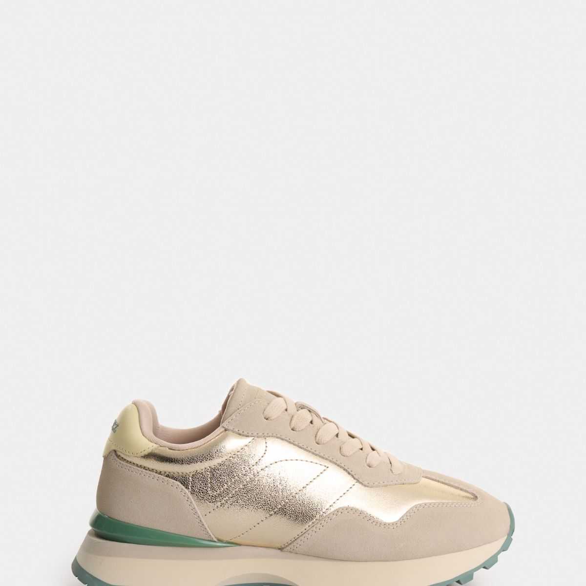 VELEZ - Vélez Tenis Sahara De Cuero Para Mujer Detalle Folia Dorado