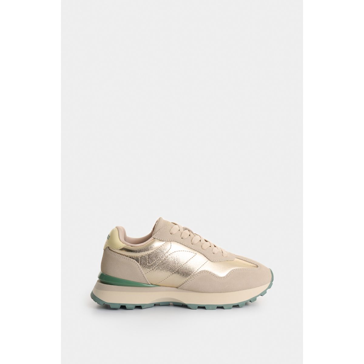 VELEZ - Vélez Tenis Sahara De Cuero Para Mujer Detalle Folia Dorado