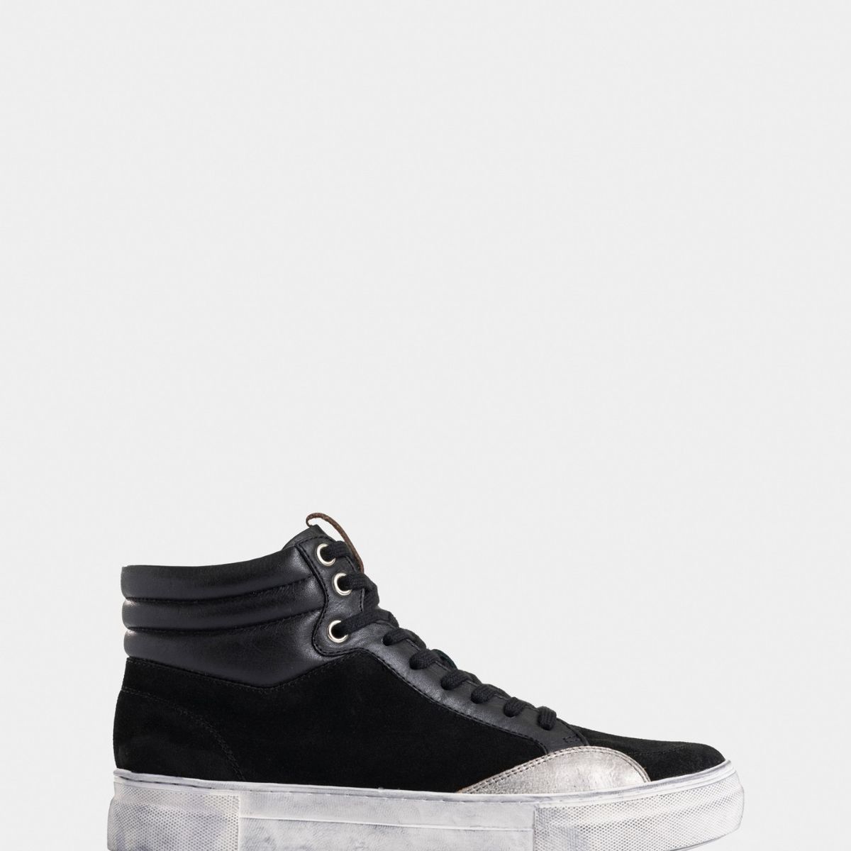 VELEZ - Vélez Zapatillas Bota Alena Cuero Mujer Brillo Negro