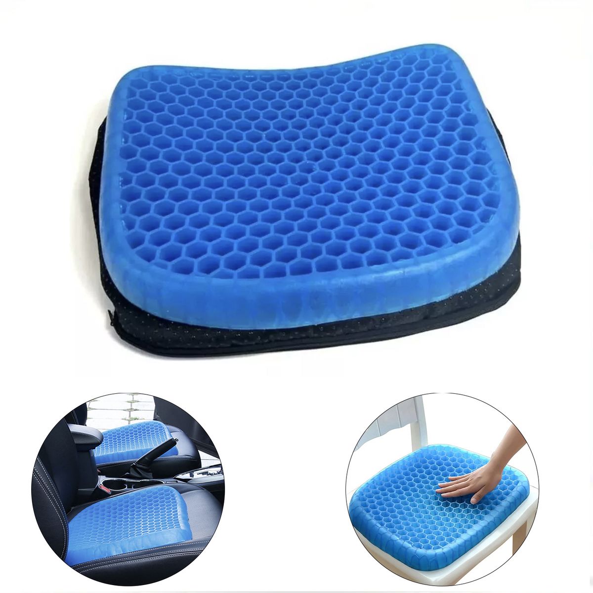 GENERICO - Cojín Gel de ergonómico antideslizante para Silla de Oficina y Auto