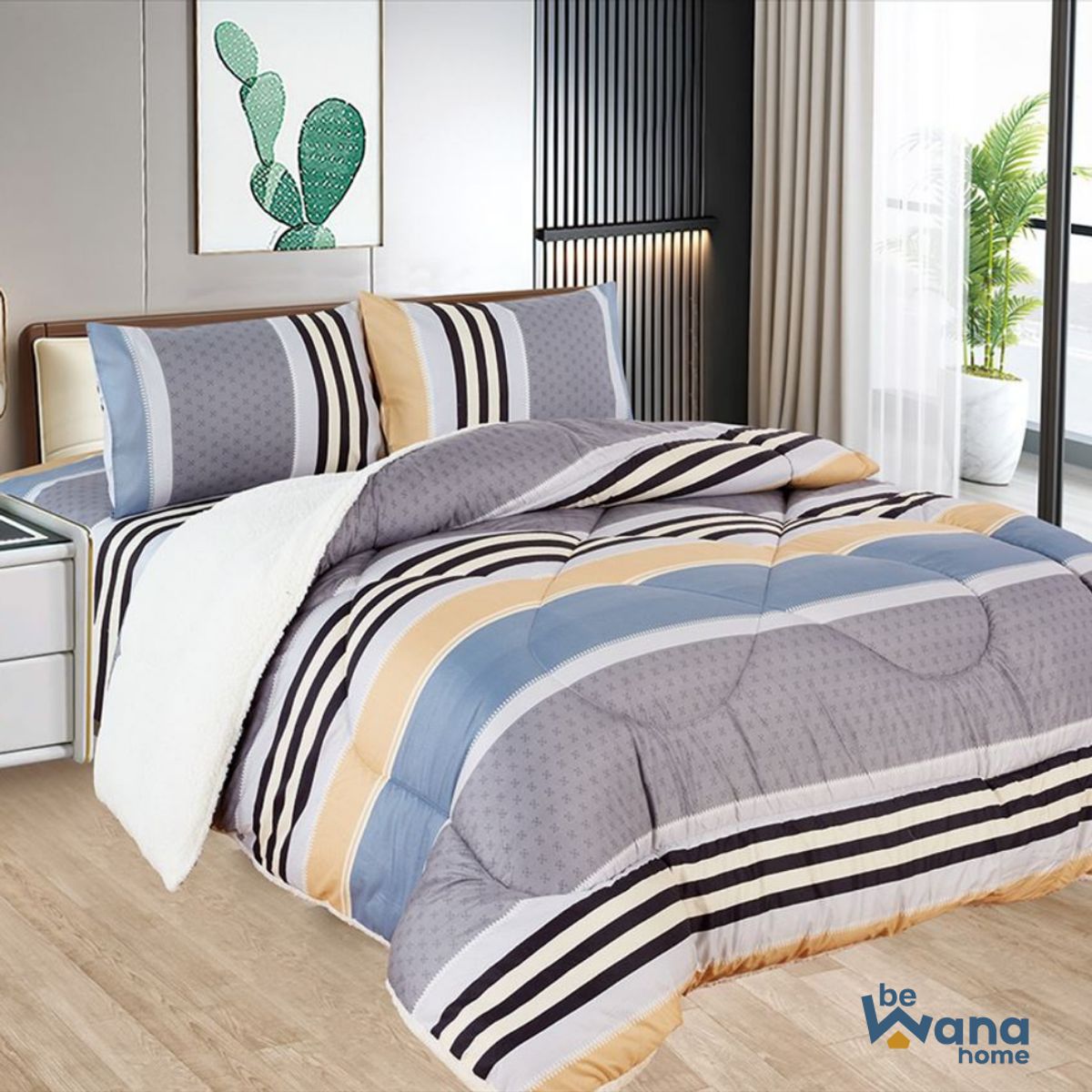 CASATEX - Edredón Tela Hipoalergénico con Carnero QUEEN + Set de Sábanas