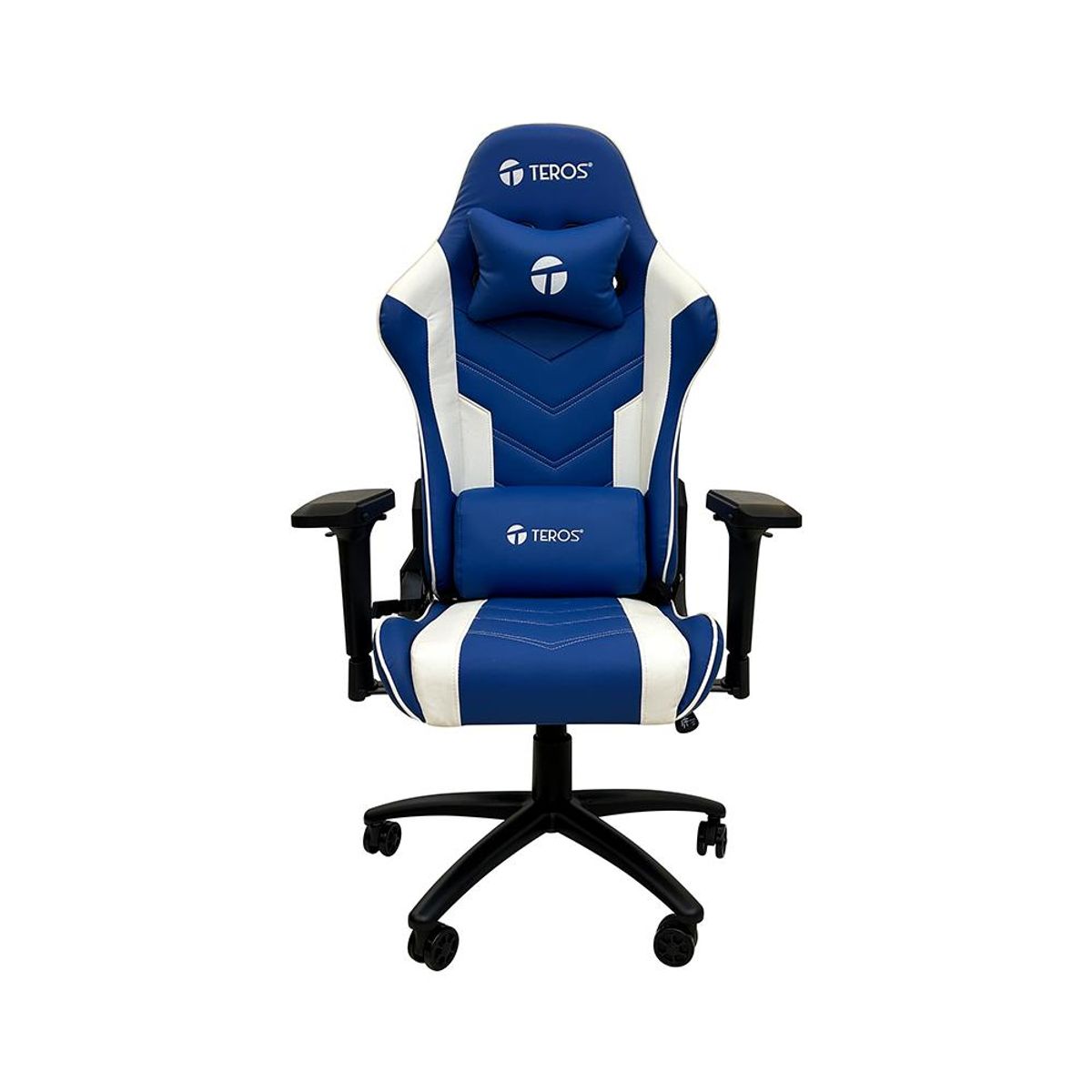 TEROS - Silla Gamer Teros Te-8126B Con Diseño Azul Y Blanco, Comodidad Y Soporte Ergonómico