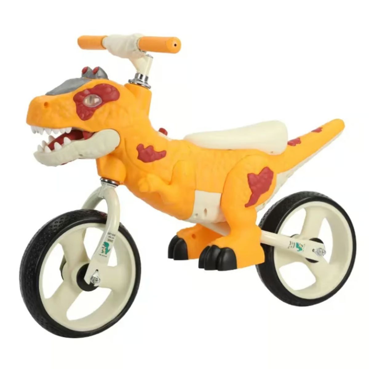 GENERICO - Bicicleta Equilibrio Dinosaurio con Luz y Musical - Naranja